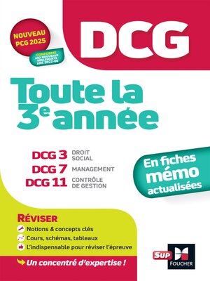 cover image of DCG--Toute la 3e année du DCG 3, 7, 11 en fiches--Révision 2024-2025